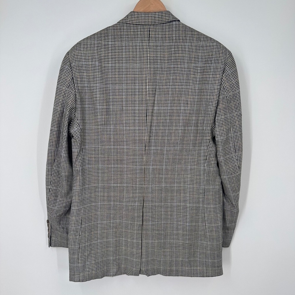 Chaps Houndstooth Blazer Silk Sport Coat Two Button Jacket 40R - Picture 7 of 11